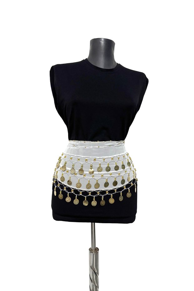 3809 Women's Şakira Belt – Tie-On Beaded Oriental Belt, Dancer's Belt, Matching with Dress & Skirt