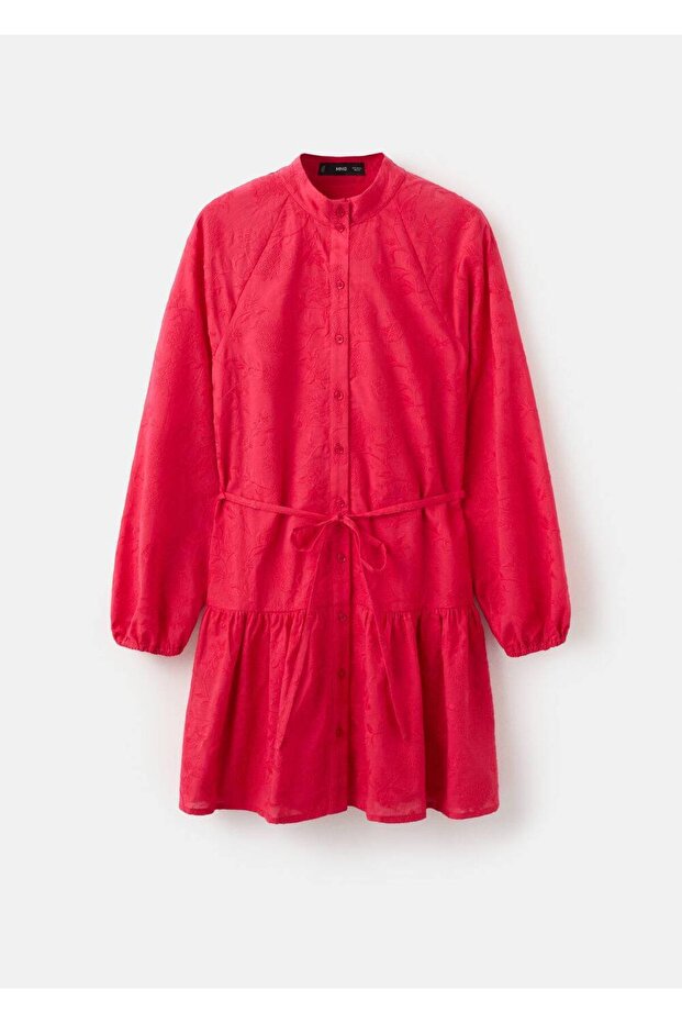 İşlemeli gömlek elbise - 3