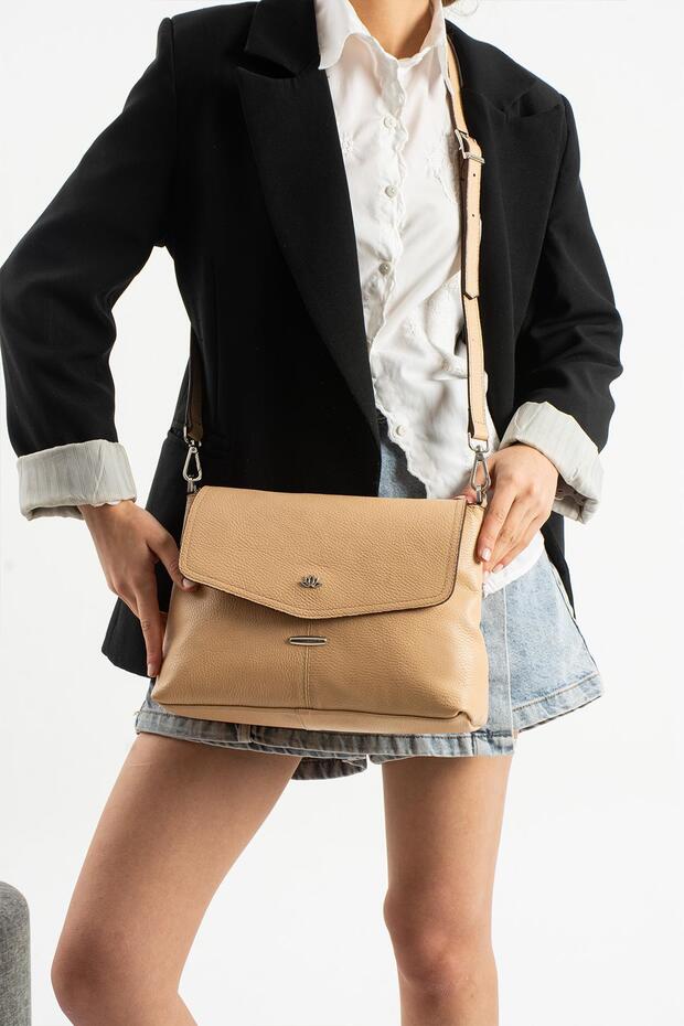 Women's Genuine Leather Crossbody Bag Pl028-D Nut