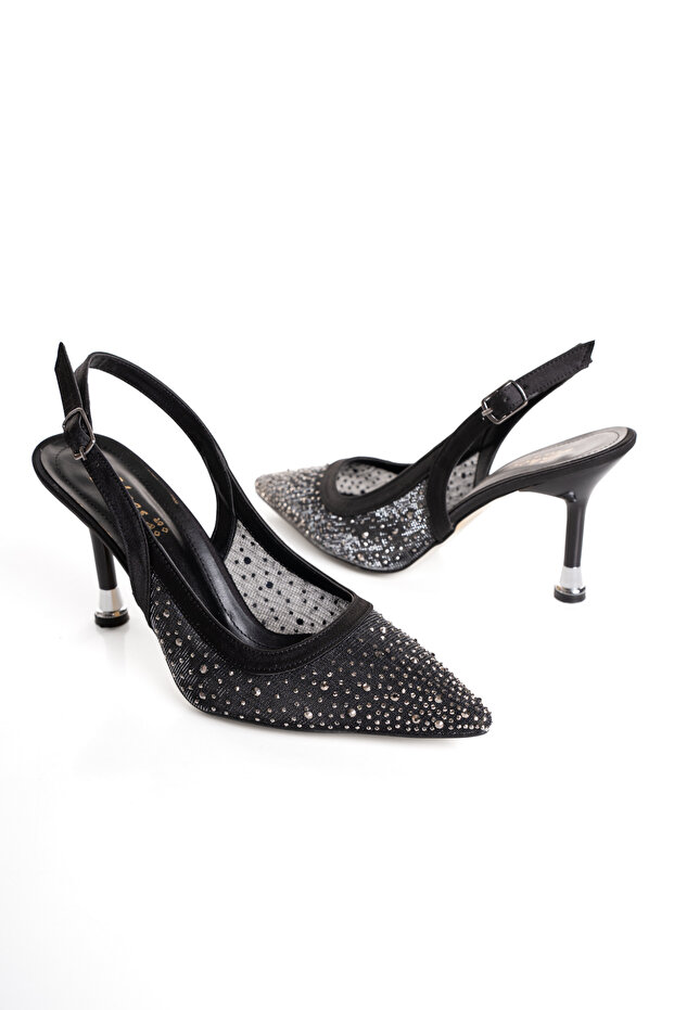 Women's Mesh Stone Evening Dress Shoes