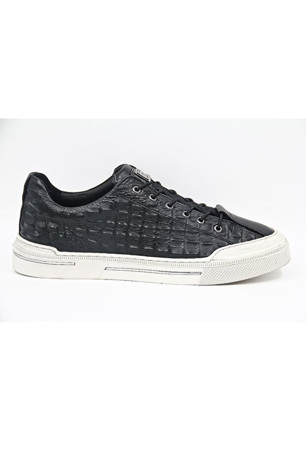 C28408 Men's Casual Shoes - Black Croco Leather