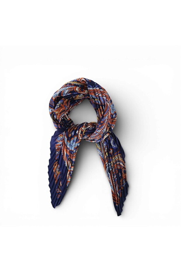 Elegant Motifs Satin Scarf Pleated 70X70 cm