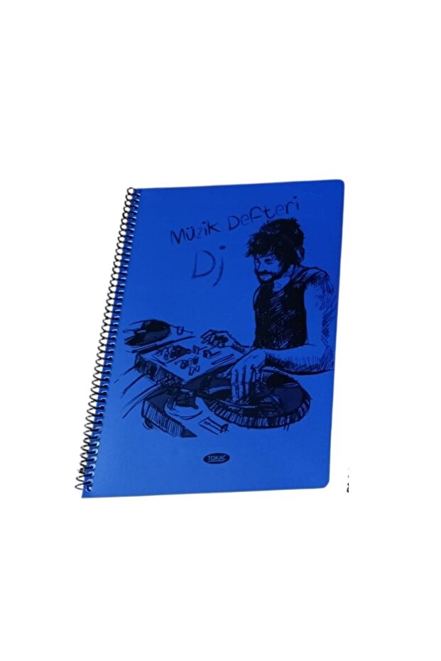 دفتر موسيقى مقاس A4 بغطاء حلزوني من البولي بروبيلين 40 Yp-أزرق داكن DJ