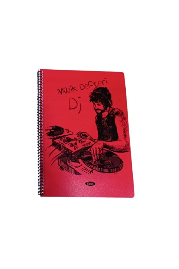 دفتر موسيقى مقاس A4 بغطاء حلزوني من البولي بروبيلين 40 Yp-Red DJ