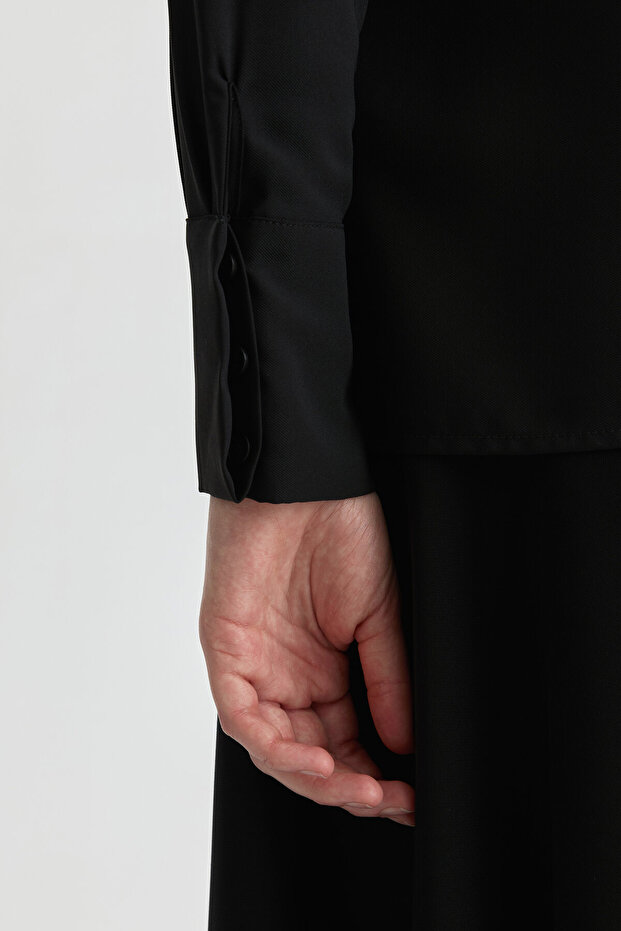 Gizli Patlı Basic Gömlek - Siyah - 4