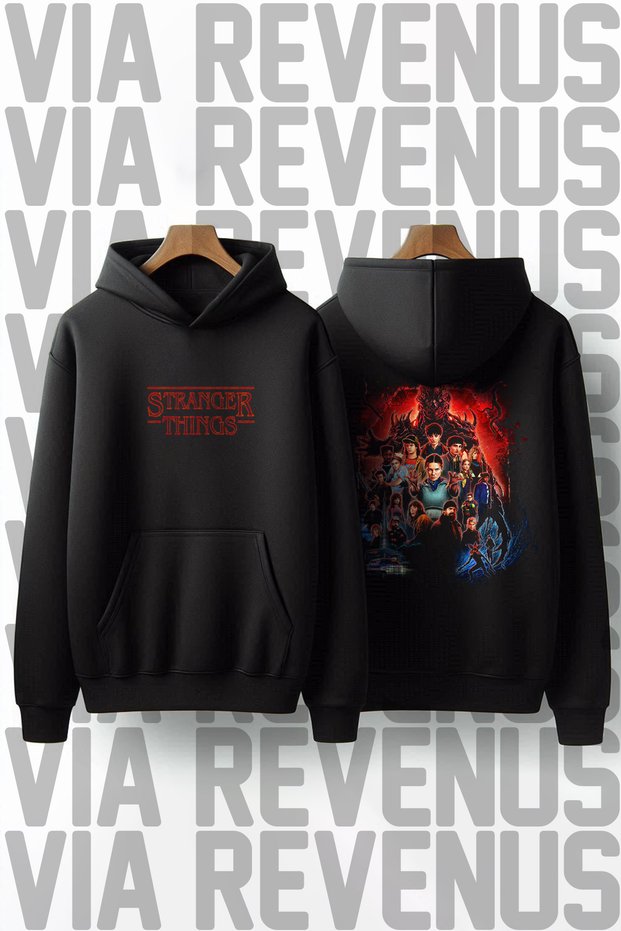 Stranger Things Printed Unisex Oversized Hooded Sweatshirt Special Design Hoodie
