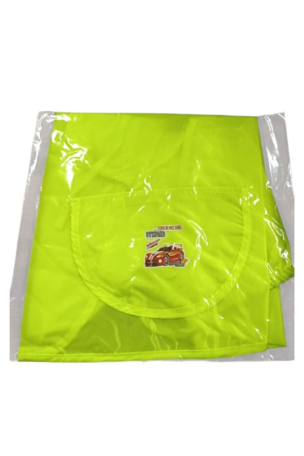 U4 kindergarten apron f431-neon green car no:2