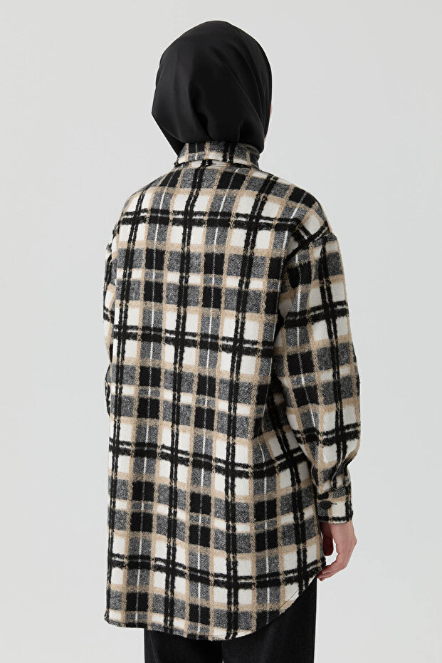 Oversize Oduncu Gömlek - Siyah - 6