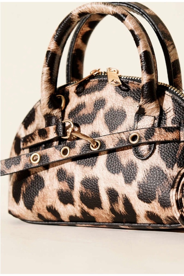 حقيبة يد ريترو ميني شيك بطبعة الفهد - 3