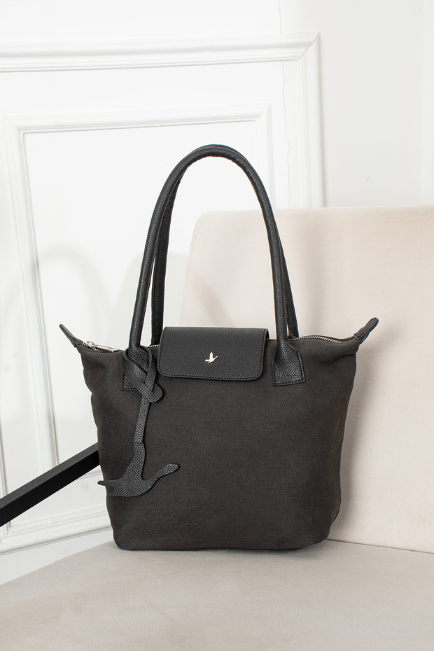 Antrasit kanvas çanta - 3
