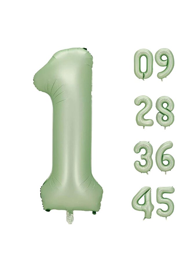 Number 1 Water Green Foil Balloon 40 Inch 90 cm