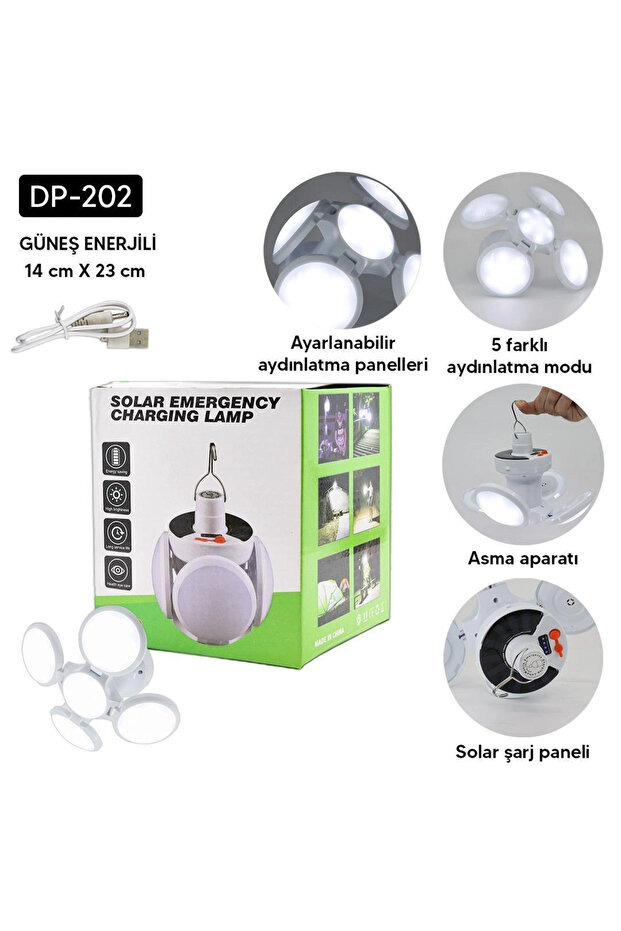 4lü Katlanır Solar Lamba - 1