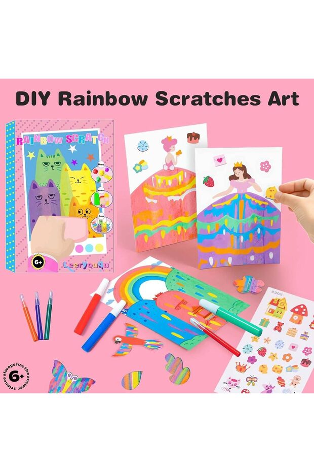 مجموعة فنون الخدش بألوان قوس قزح - 6