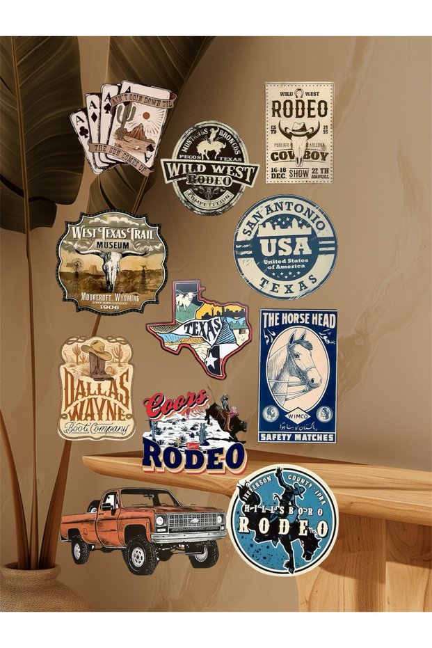 Texas Sticker, Wild West Sticker, Rodeo Sticker, Cowboy Sticker, Western Retro.