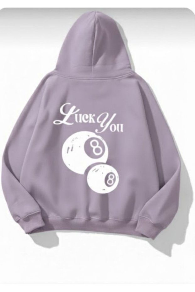 Unisex Men/Women Colorful Luckyou Custom Printed Cotton Oversized Hooded Sweatshirt