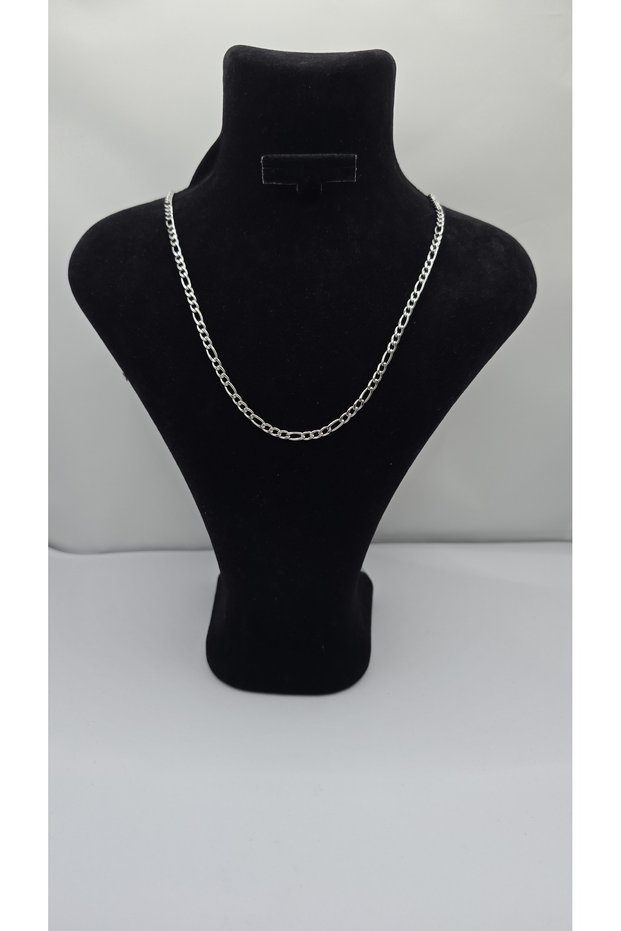 Stainless Steel Silver Color Figaro Model Necklace