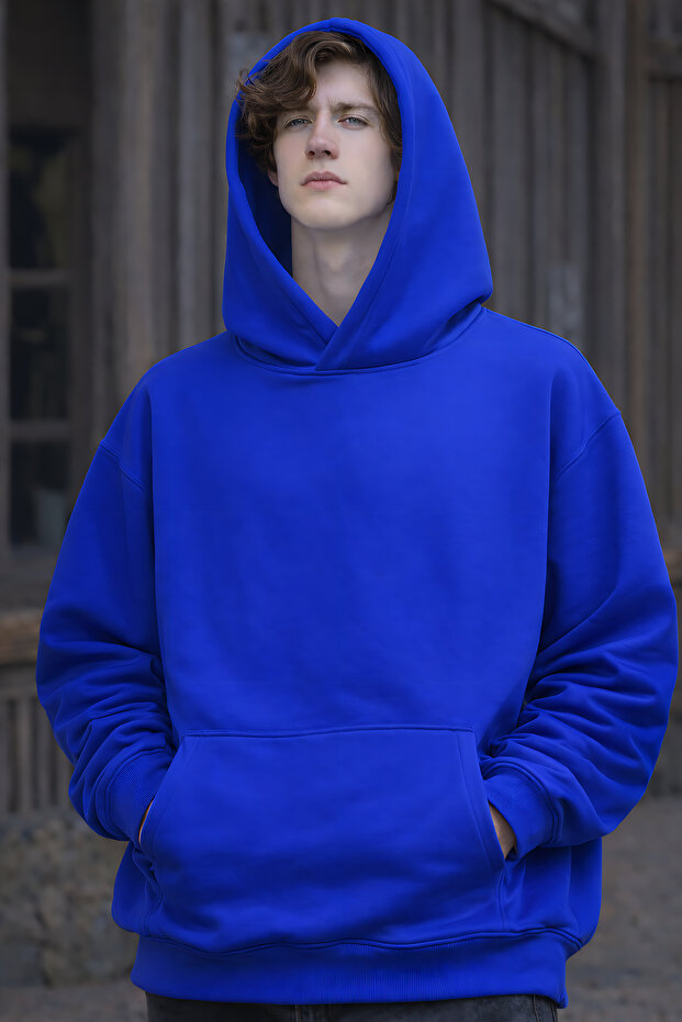 3 خيوط قطنية ممشطة بلون واحد أساسي للجنسين KA بغطاء رأس WEATSHIRT