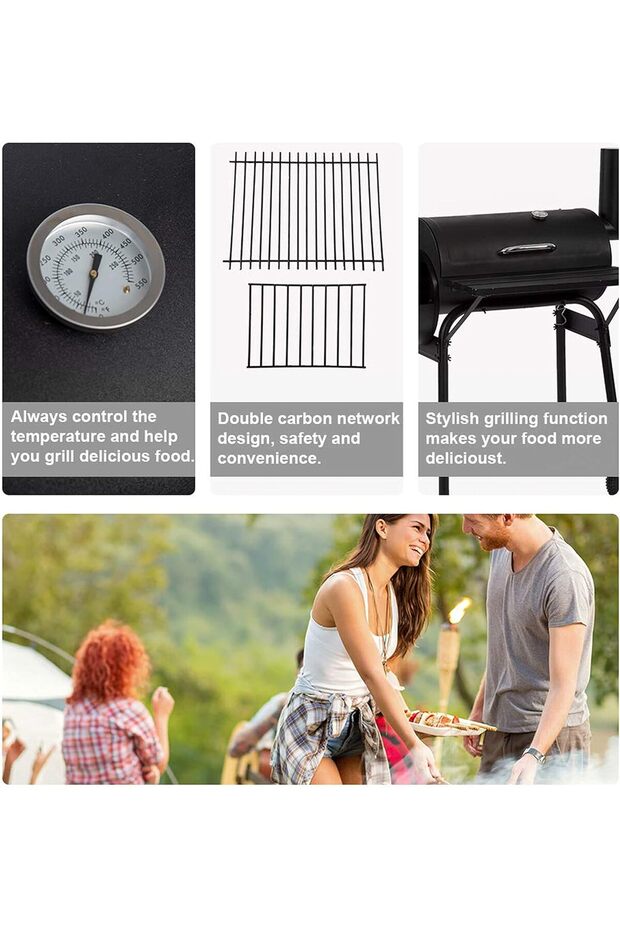 Multi-Function Charcoal Barbecue Grill for Outdoor Cooking - 6