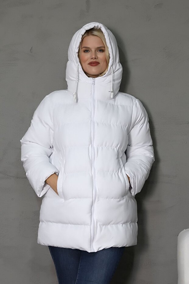 KADIN KAPÜŞONLU ŞİŞME MONT - 4