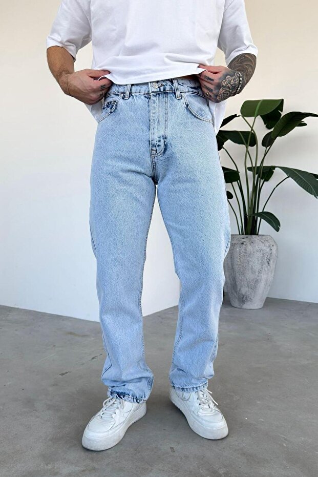 Buz Mavi Basic Regular Pantolon - 1