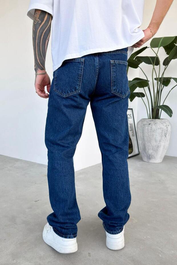 Koyu Mavi Basic Regular Pantolon - 3