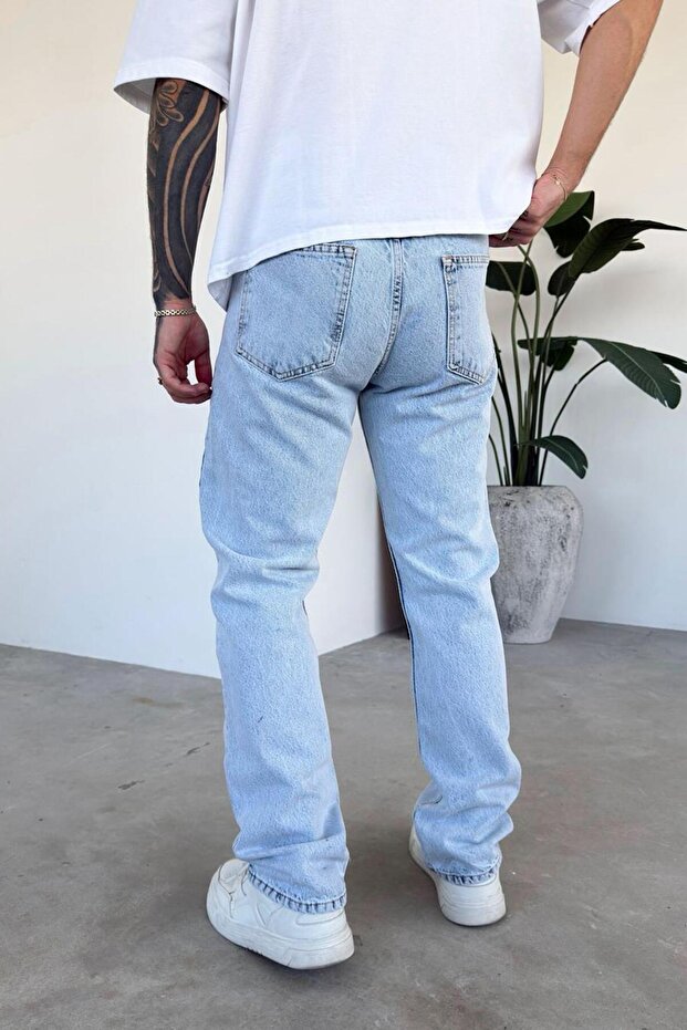 Buz Mavi Basic Regular Pantolon - 4