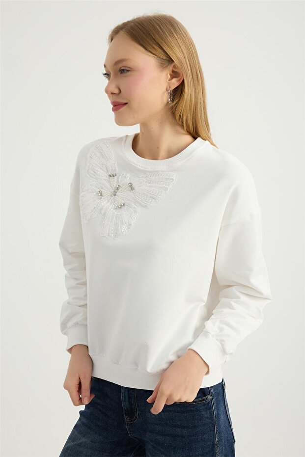 Payet Boncuklu Sweat - 2