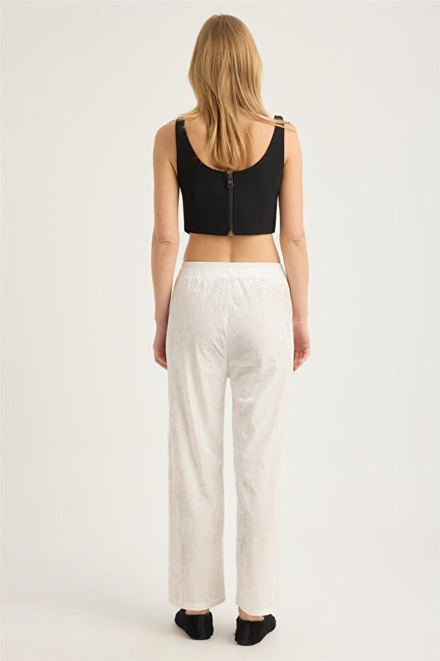 Kırışık Kadife Pantolon - 5