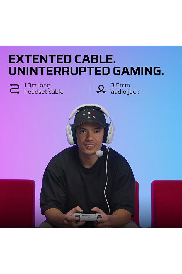 سماعة رأس الألعاب كلاود ستينجر 2 كور لجهاز بلاي ستيشن، لون أبيض، لاسلكية، تغطي الأذن - 2