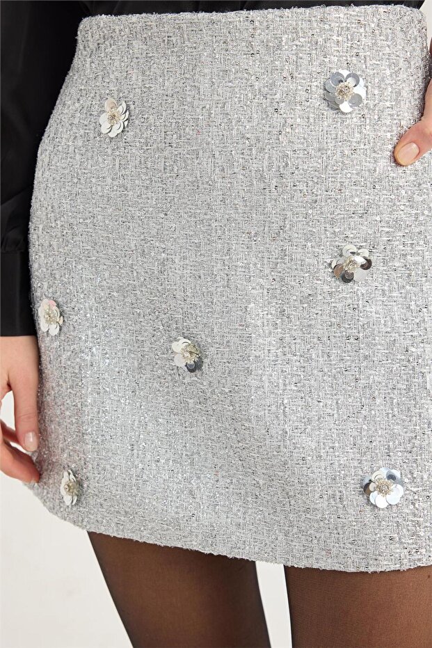 Simli Hasır Örme Etek - 4