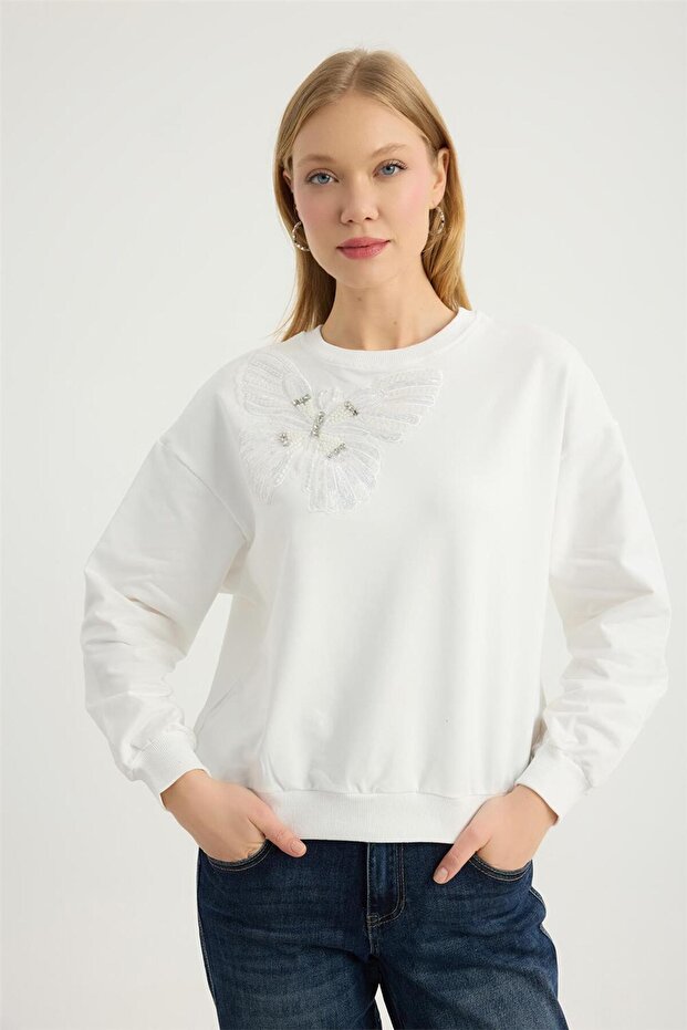 Payet Boncuklu Sweat - 1