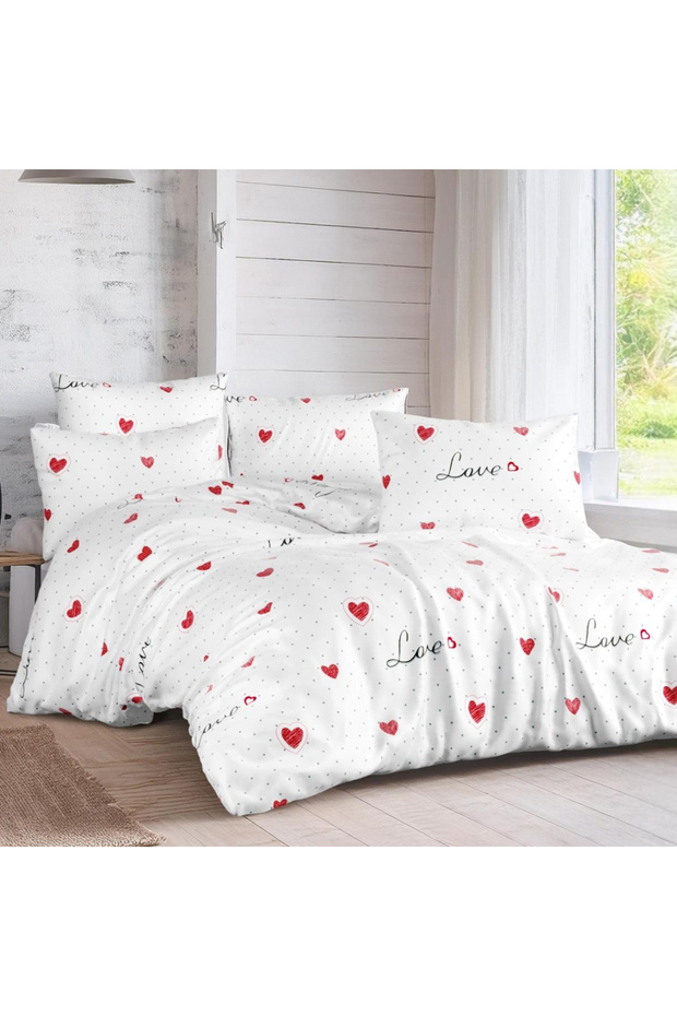 Double Duvet Cover Set 200x220cm | 4 Pillowcases | Fitted Sheet 180x200+25