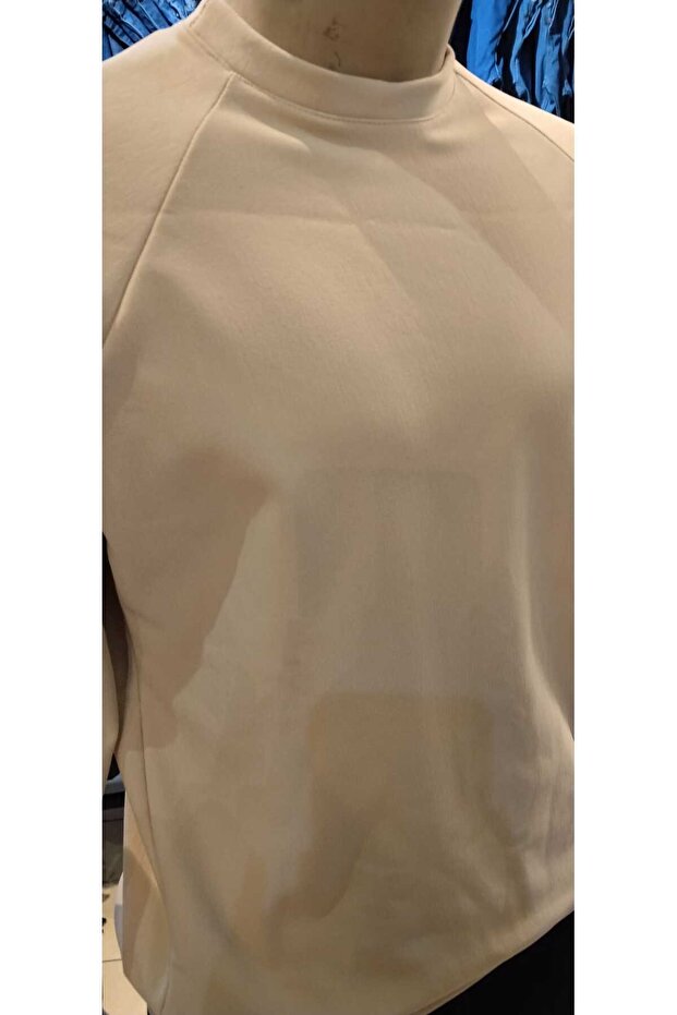 BİSİKLET YAKA ŞARDONLU BASIC SWEATSHİRT - 1