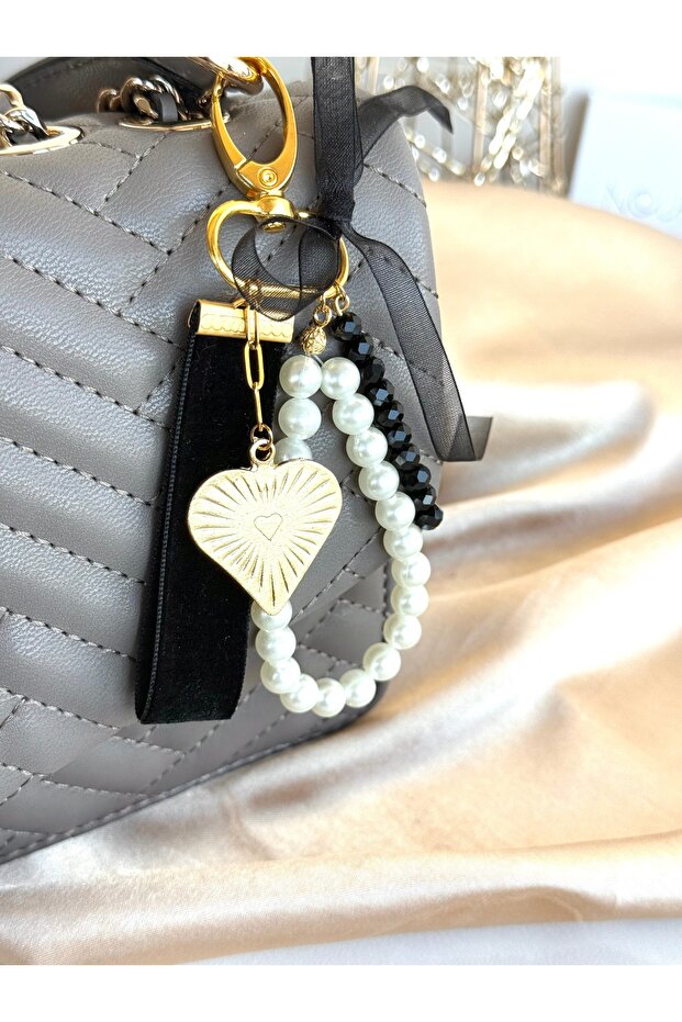 Heart Pearl Bag Charm