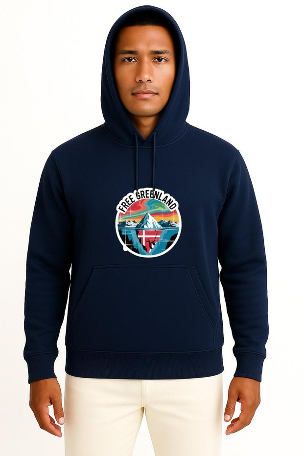 Hooded Free Greenland Chest Printed Unisex Sweatshirt