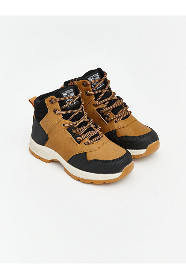 Brown Lace-Up and Zippered Baby Boy Boots