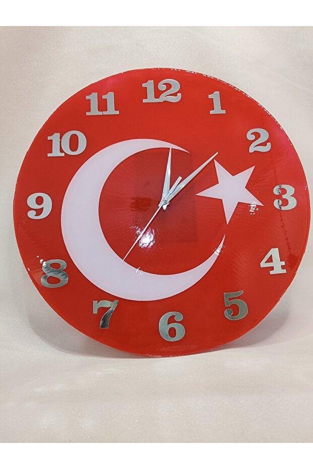 ساعة حائط من الإيبوكسي بعلم تركيا - 4