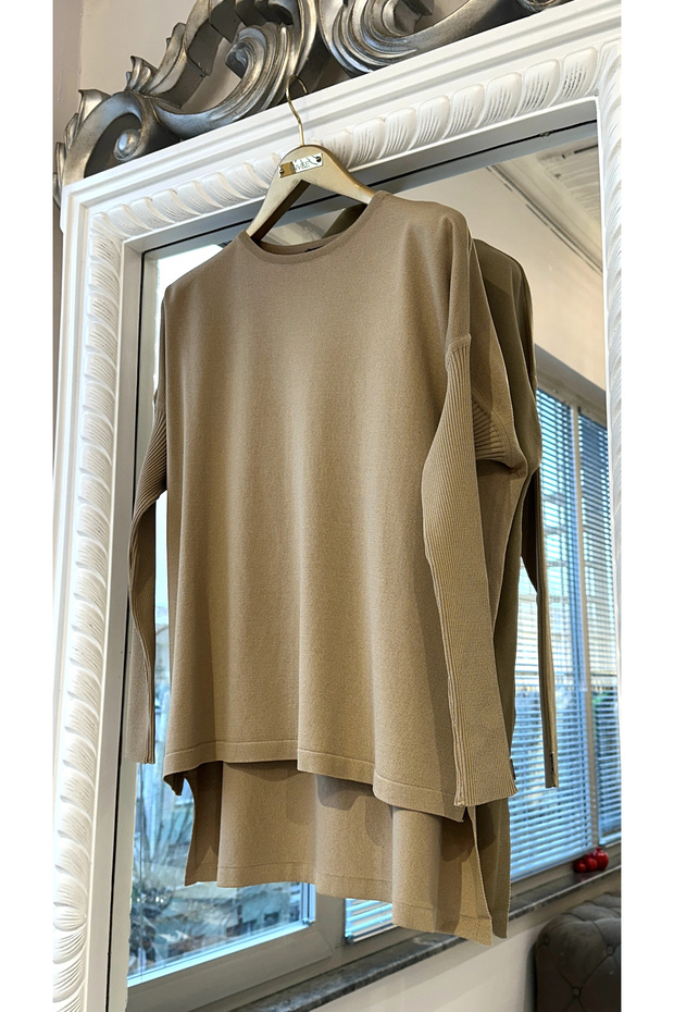 5879 Triko Tunik - Camel - 6