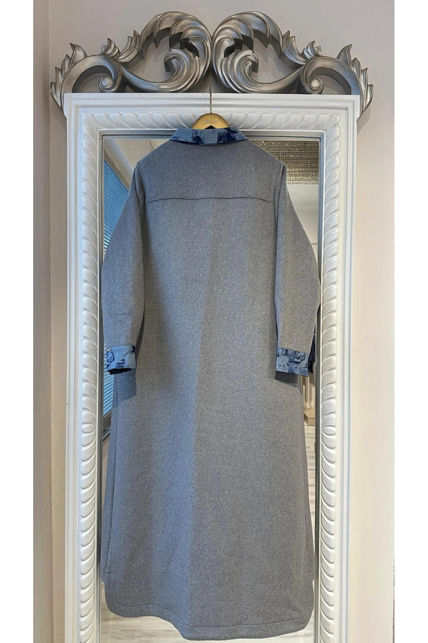 Kaşe Pardesü - Gri - 5