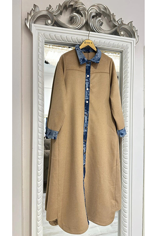 Kaşe Pardesü - Camel - 6