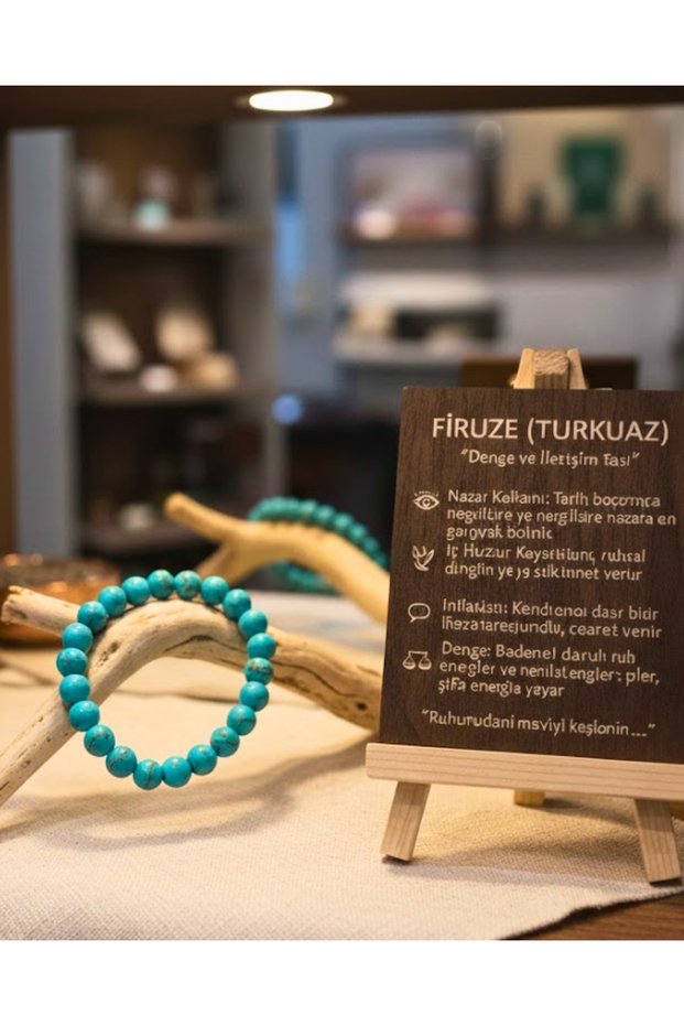 Natural Turquoise (Turquoise) Stone Bracelet | Evil Eye Protector, Balance & Peace Stone | Handmade Stylish Accessory