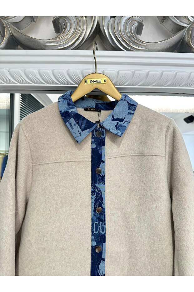 Kaşe Pardesü - Taş - 1