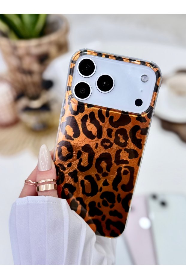 iPhone 17 Promax Compatible Shine Leopard Color Gradient Shiny Design Silicone Case