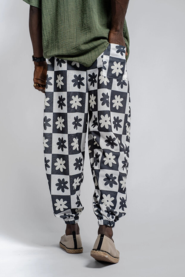 Patterned Shalwar with Elastic Waist - 4