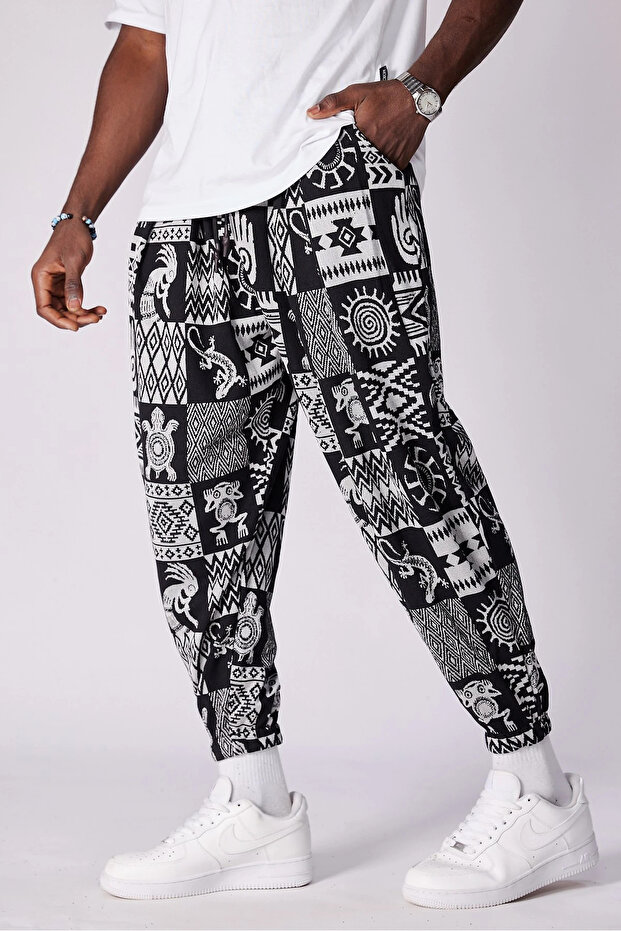 Patterned Shalwar with Elastic Waist - 2