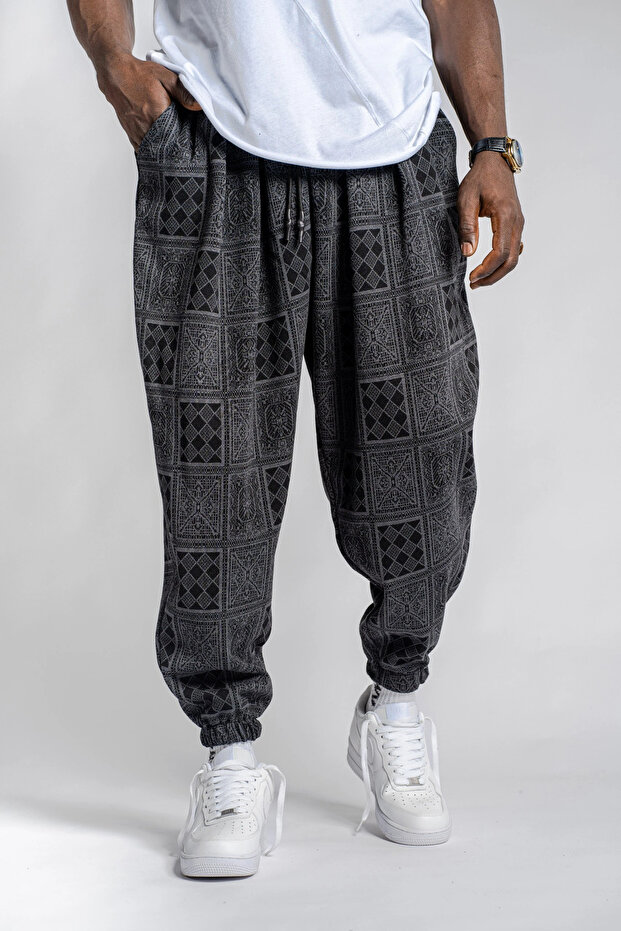 Patterned Shalwar with Elastic Waist - 1