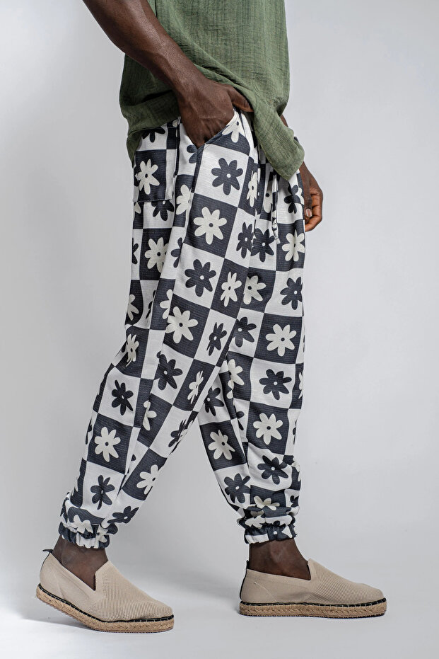 Patterned Shalwar with Elastic Waist - 3