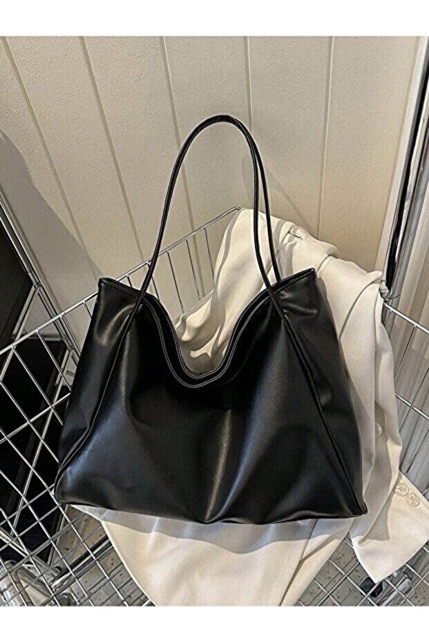 Bella Basic Model Soft Leather Large Size Daily Hand Shoulder & Arm Bag