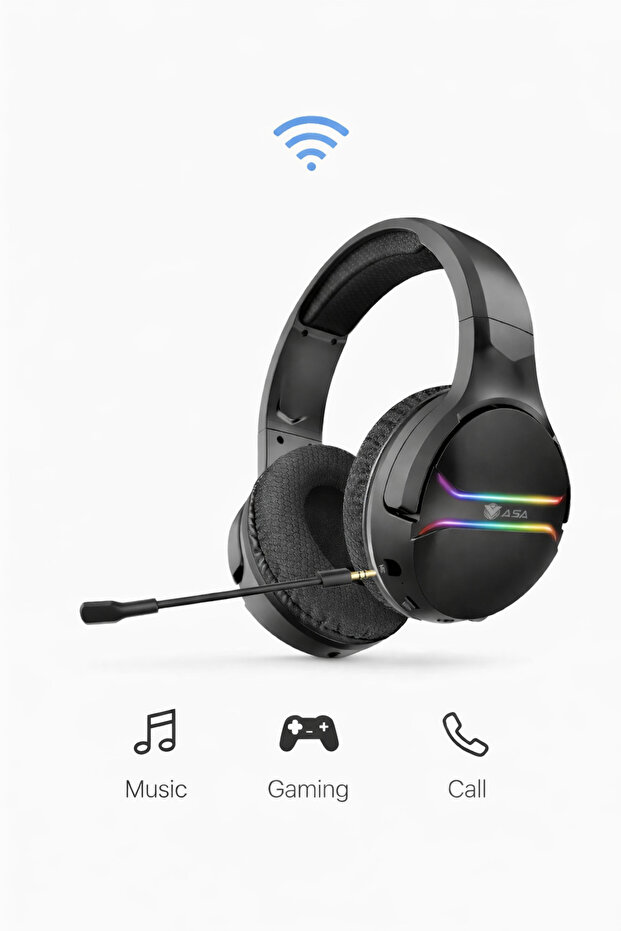 سماعة الألعاب Smash RGB – سماعات بلوتوث لاسلكية وسلكية مع ميكروفون