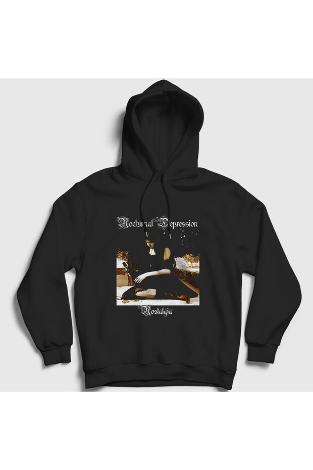 Unisex Black Nostalgia Nocturnal Depression Hooded Sweatshirt 588993Tt